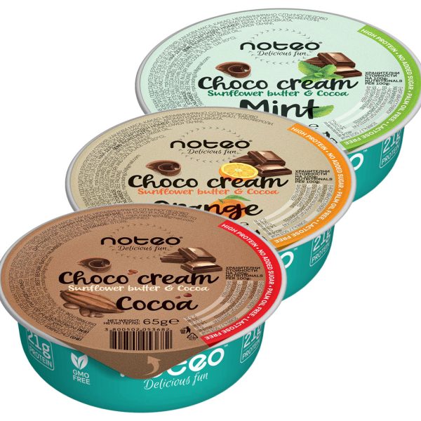 Protein choco cream NOTEO MIX Cocoa, Orange and Mint - 12 pcs X 65 g